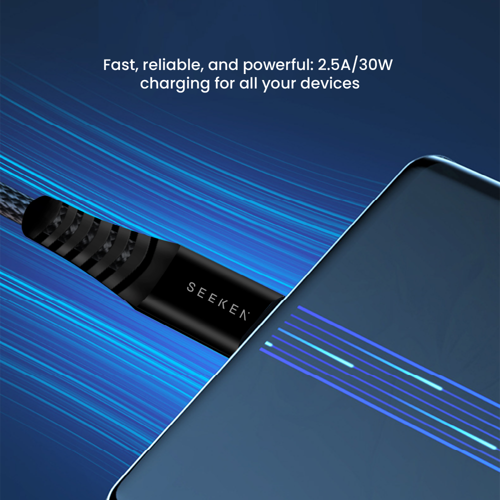 Powerflex USB-A to USB-C 30W 1M Braided Charging Cable