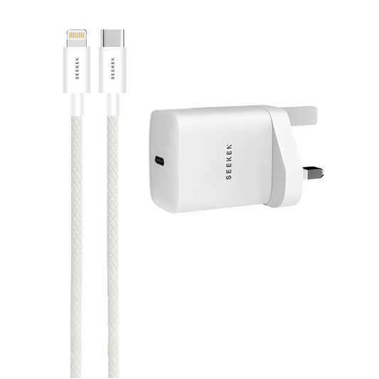 35W USB-C Adapter with Braided 30W USB-C to Lightning Cable - 325 Adapter Bundle