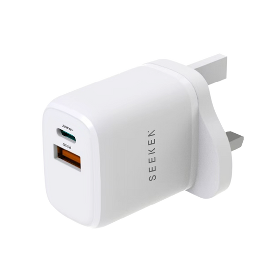 20W USB-C (PD) + USB-A (QC3.0) Dual Port Fast Charger