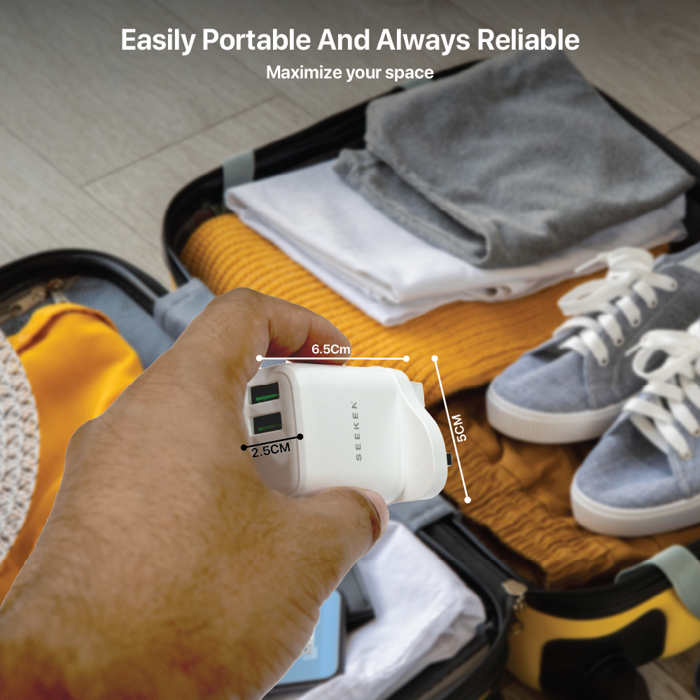 2.4A Dual USB-A Wall Charger With USB-A to Lightning Cable