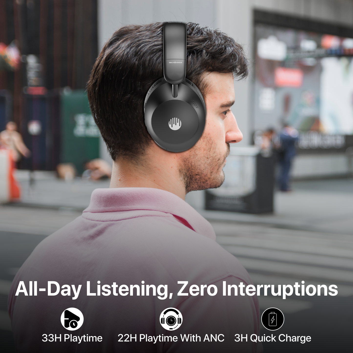 Soundbreeze PureSound - ANC On-ear Headphones