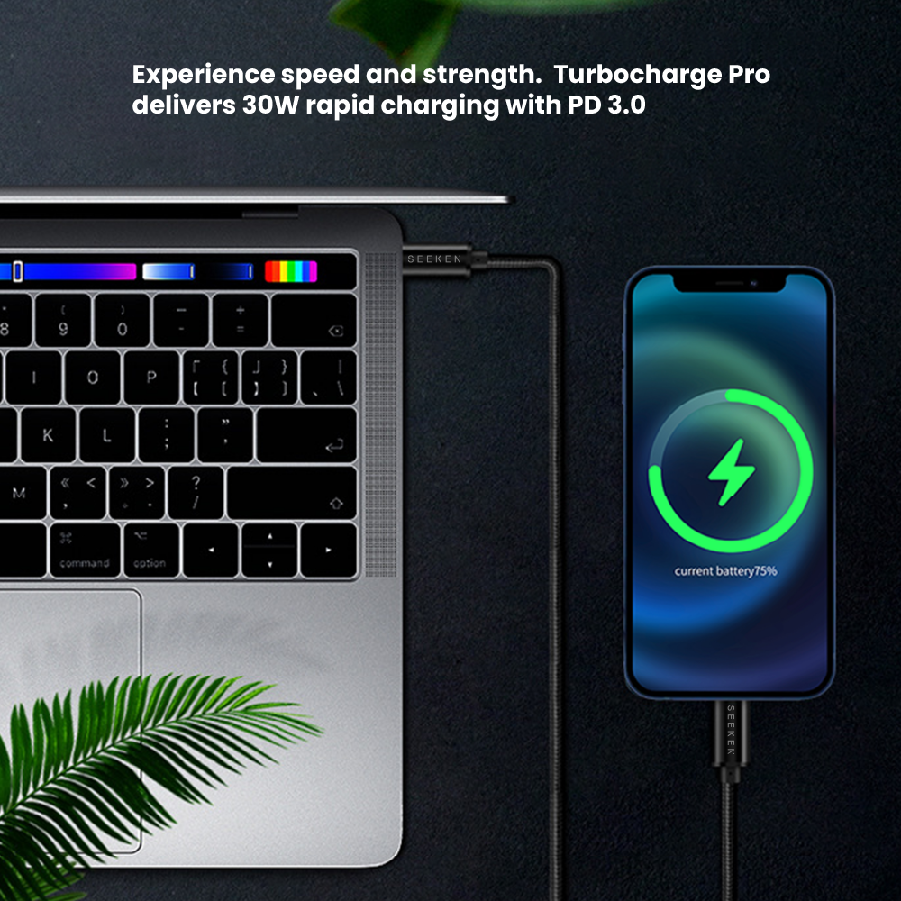 USB-C to Lightning (PD) 30W Braided Cable - TurboCharge Pro