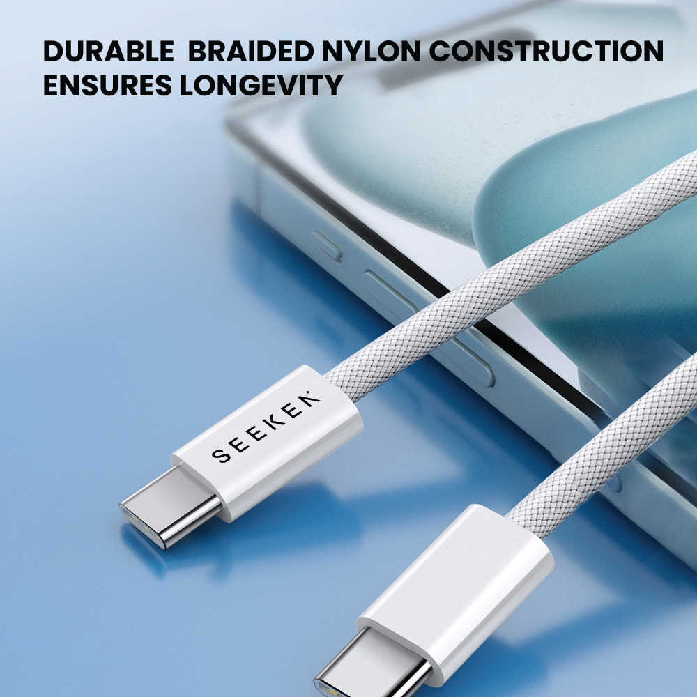 Light Grey  Braided Cable (1 meter)
