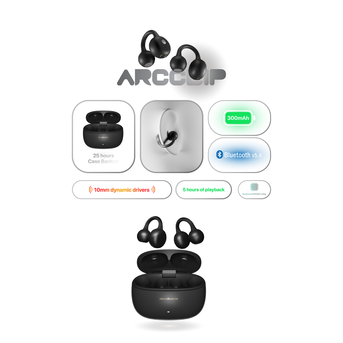 Soundbreeze Arcclip Open-ear  Earbuds