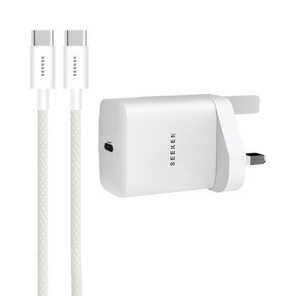 25W USB-C Adapter with Braided 60W USB-C to USB-C Cable - 225 Adapter Bundle