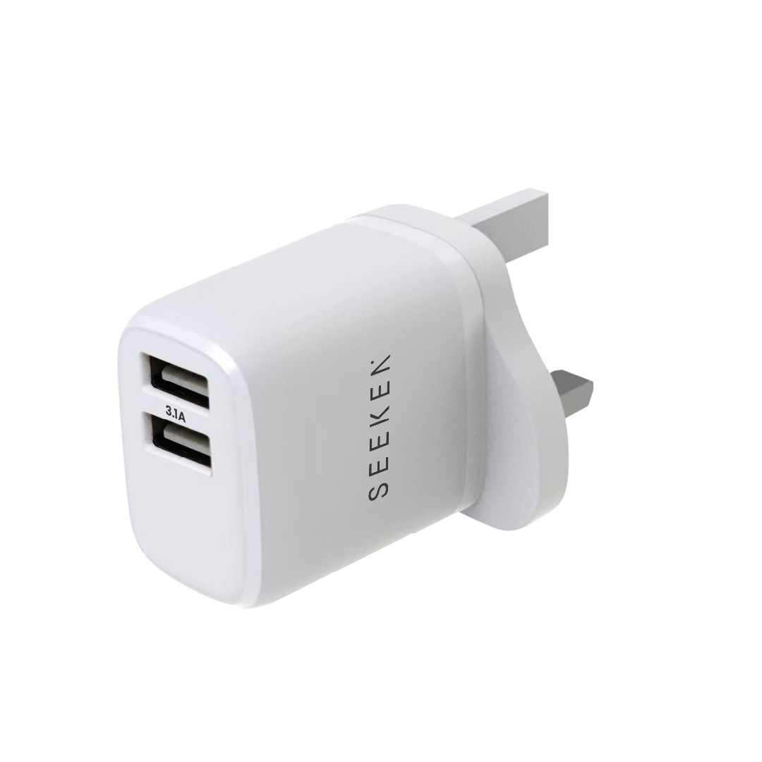 3.1A Dual USB-A Charger with 1meter USB-A to Lightning Cable