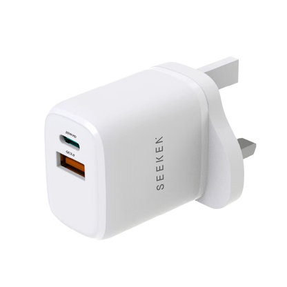 20W USB-C (PD) + USB-A (QC3.0) Dual Port Fast Charger