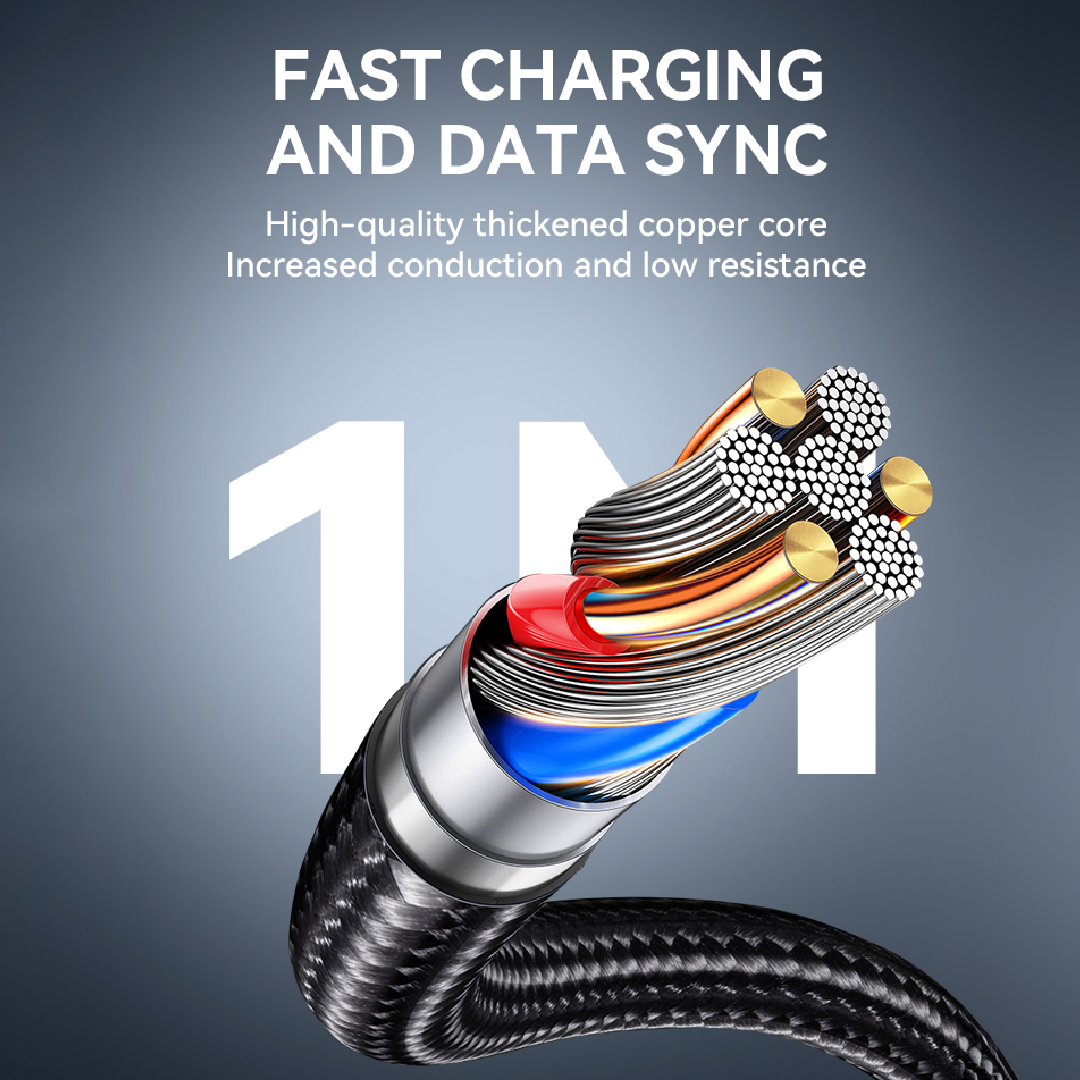 MaxCharge - 52W Fast Dual Port Car Charger with USB-C to Lightning Braided Cable