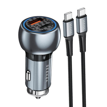 MaxCharge - 52W Fast Car Charger with USB-C to USB-C Braided Cable